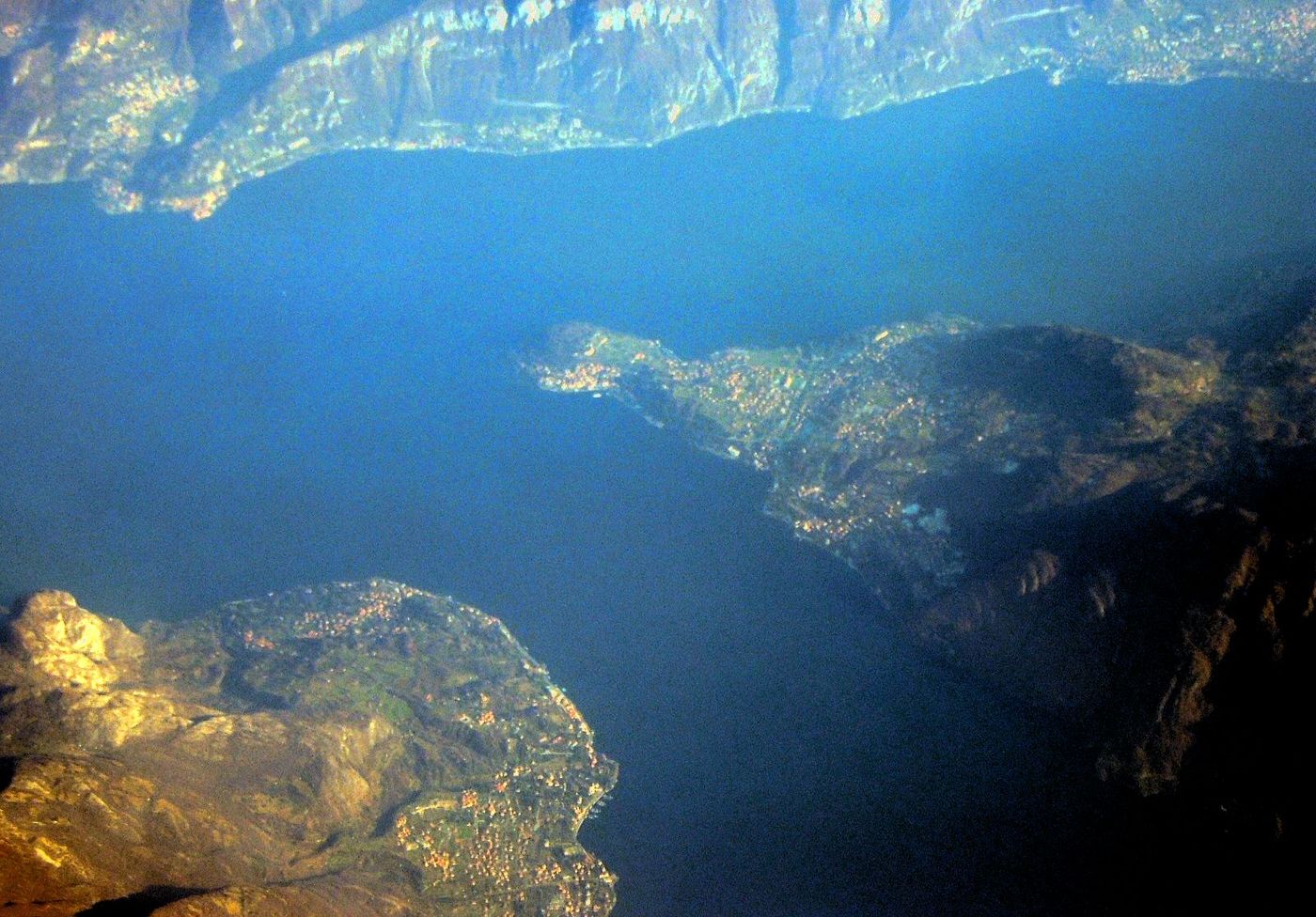 Ramo di Lecco del Lago di Como, vista aerea